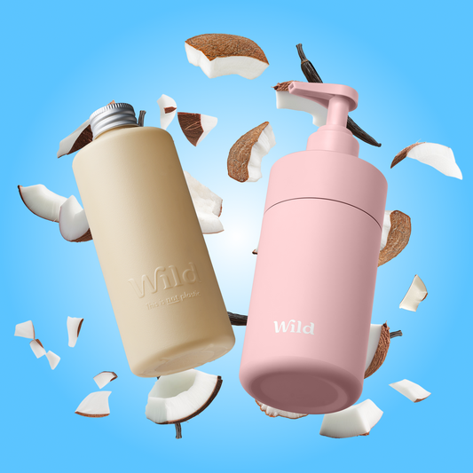 Rose Body Wash Case & Coconut & Vanilla Refill Trio Pack