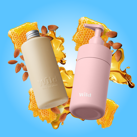 Rose Body Wash Case & Honey & Almond Refill Trio Pack