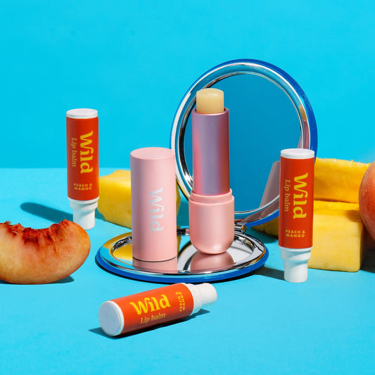 Rose Lip Balm Case + Peach & Mango Refill Trio Pack